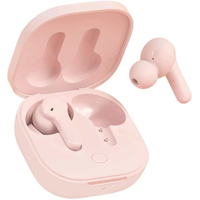 Bluetooth Handsfree Qcy T13 TWS Pink Dual Driver 4-mic noise cancel. - Quick Charge 380mAh