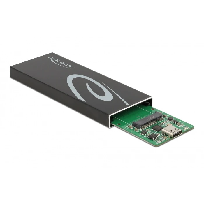 Θήκη Για Σκληρούς Δίσκους Μ.2 Delock key B SSD 42003, Type-C, USB3.2 10Gbps, μαύρη