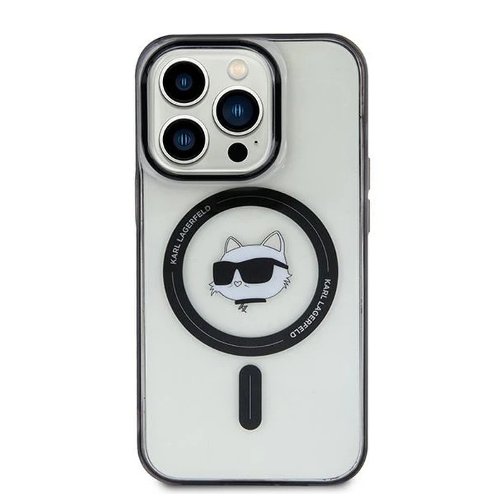 Karl Lagerfeld KLHMP15SHCHNOTK Apple iPhone 15 hardcase IML Choupette`s Head MagSafe transparent