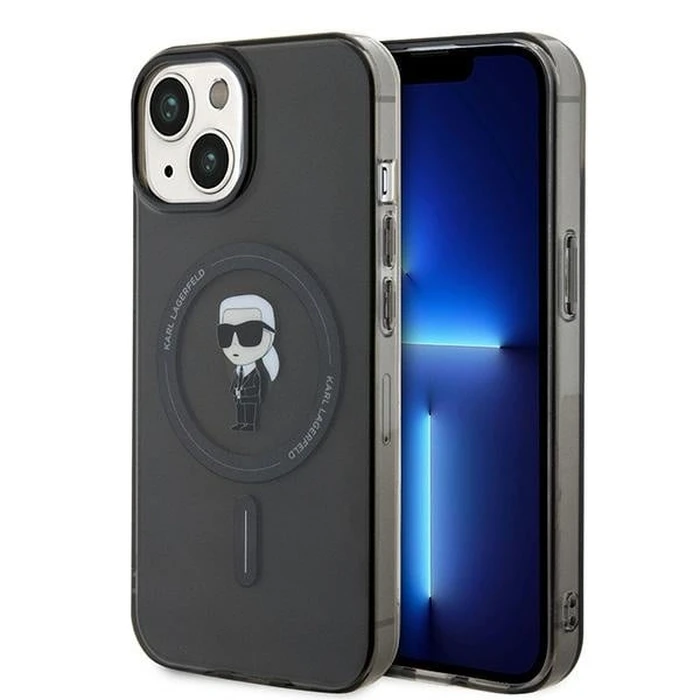 Karl Lagerfeld KLHMP15SHFCKNOK Apple iPhone 15 hardcase IML Ikonik MagSafe black