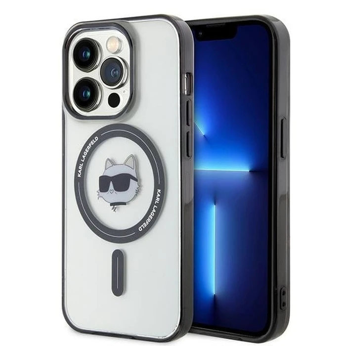 Karl Lagerfeld KLHMP15XHCHNOTK Apple iPhone 15 Pro Max hardcase IML Choupette`s Head MagSafe transparent