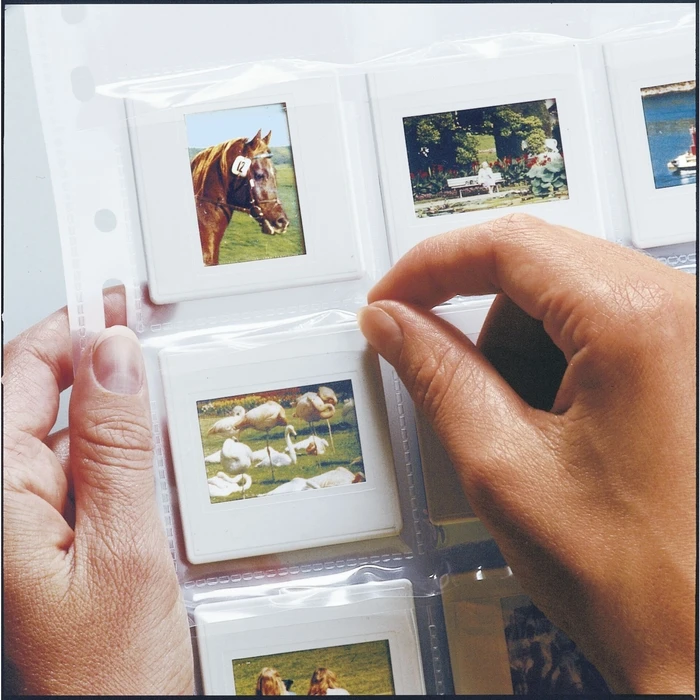 Herma Plastic Photo Sleeves Type "P" with Holes, 10 pcs, 5 x 5 cm (Fotophan 7701)
