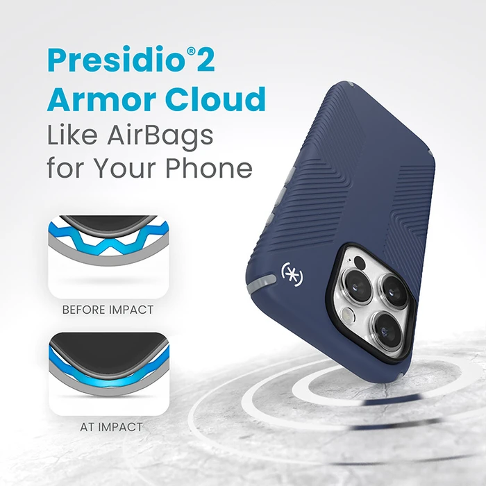 Speck Presidio2 Grip Apple iPhone 15 Pro (Coastal Blue/Dustgrey/White)