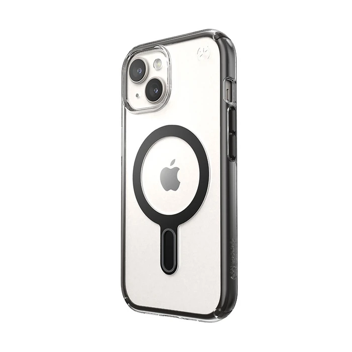 Speck Presidio Perfect-Clear ClickLock MagSafe Apple iPhone 15 (Clear/Frosted Black/Slate Grey)