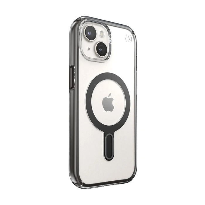 Speck Presidio Perfect-Clear ClickLock MagSafe Apple iPhone 15 (Clear/Frosted Black/Slate Grey)