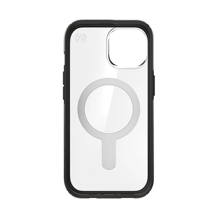 Speck Presidio Perfect-Clear ClickLock MagSafe Apple iPhone 15 (Clear/Frosted Black/Slate Grey)