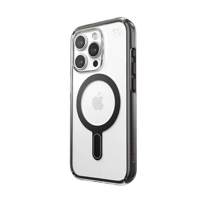 Speck Presidio Perfect-Clear ClickLock MagSafe Apple iPhone 15 Pro (Clear/Frosted Black/Slate Grey)