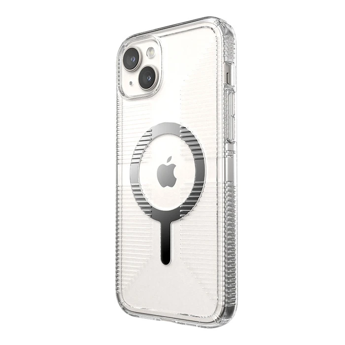 Speck Gemshell Grip MagSafe Apple iPhone 15 Plus / 14 Plus (Clear/Chrome Finish)