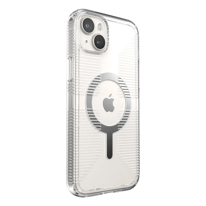 Speck Gemshell Grip MagSafe Apple iPhone 15 Plus / 14 Plus (Clear/Chrome Finish)