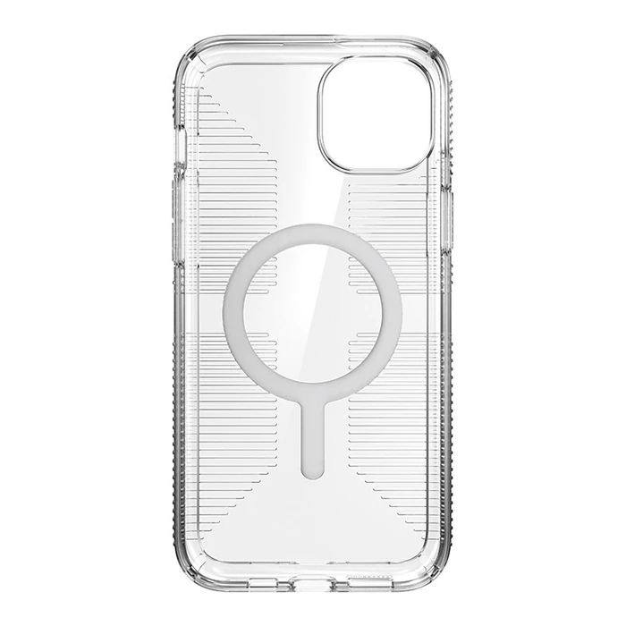 Speck Gemshell Grip MagSafe Apple iPhone 15 Plus / 14 Plus (Clear/Chrome Finish)