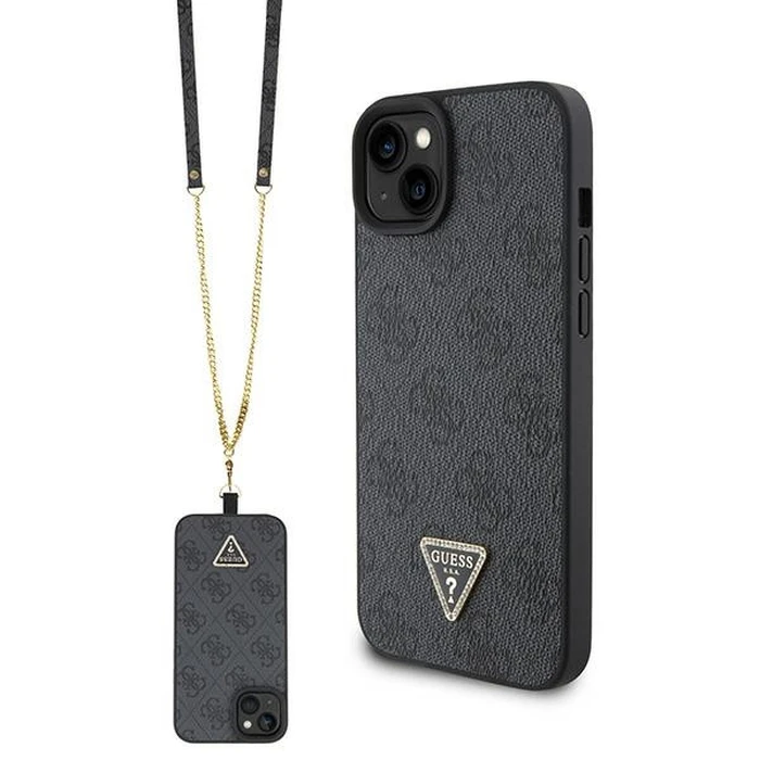 Guess GUHCP15MP4TDSCPK Apple iPhone 15 Plus / 14 Plus hardcase Crossbody 4G Metal Logo black