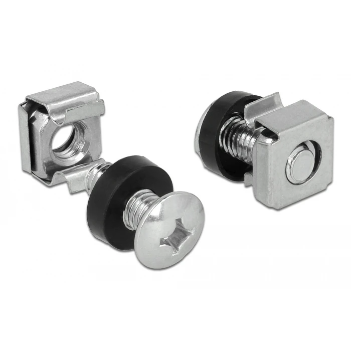Βίδες Delock σετ με παξιμάδια 42420 για rack, M6/16mm, 20τμχ