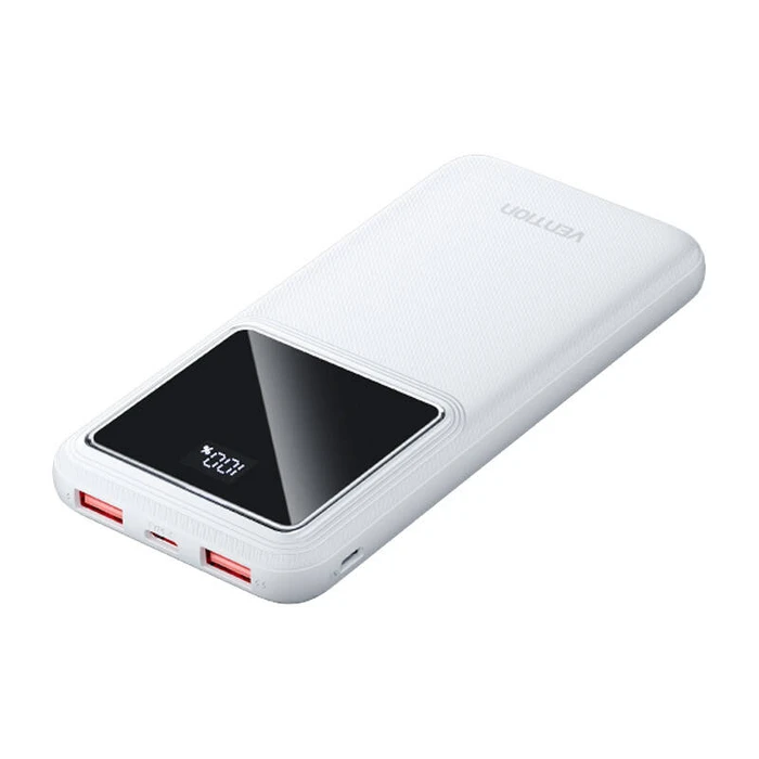 Powerbank Vention FHKW0,10000mAh, Micro-USB, USB-C, 2xUSB-A, 22.5W (white)