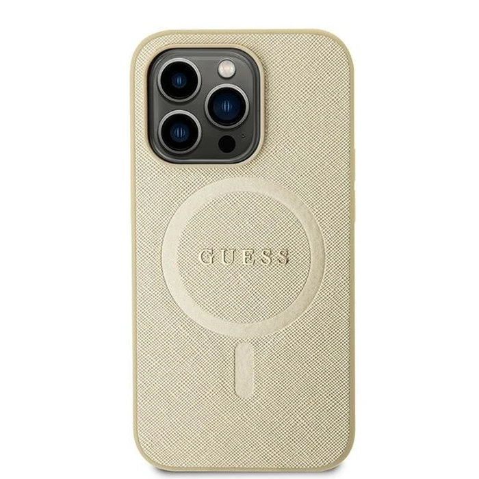 Guess GUHMP15MPSAHMCB Apple iPhone 15 Plus / 14 Plus hardcase Saffiano MagSafe gold