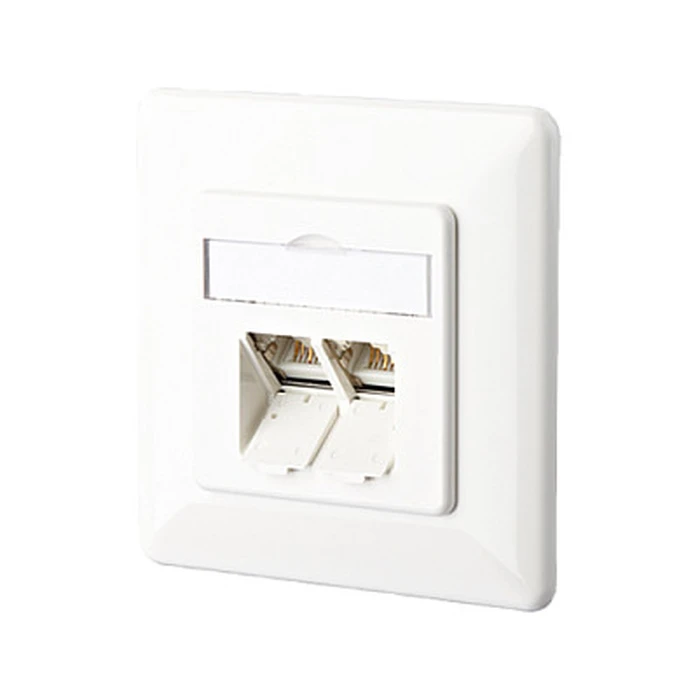 METZ CONNECT 1307381002-I - RJ-45 dual-port flush-mount wall outlet, white