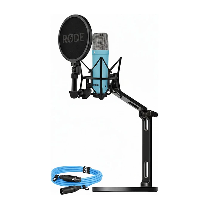 RØDE NT1 Signature + XLR Cable + Desktop Studio Arm Light Blue (hellblau) Bundle