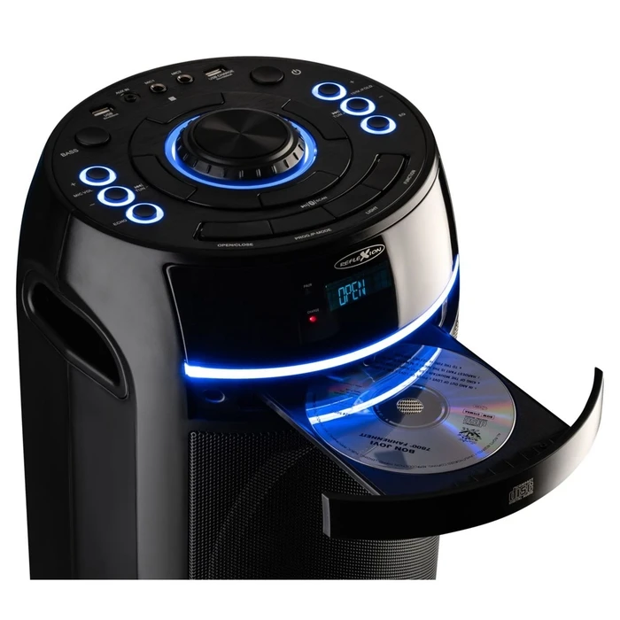 Σύστημα all-in-one Reflexion φορητό Bluetooth party speaker με CD/MP3, USB, MicroSD και ραδιόφωνο PS10BTCD/N