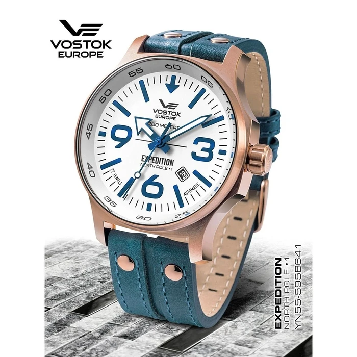 Ανδρικό Ρολόι Vostok VOSTOK EXPEDITION YN55-595B641 Λευκό (? 47 mm)