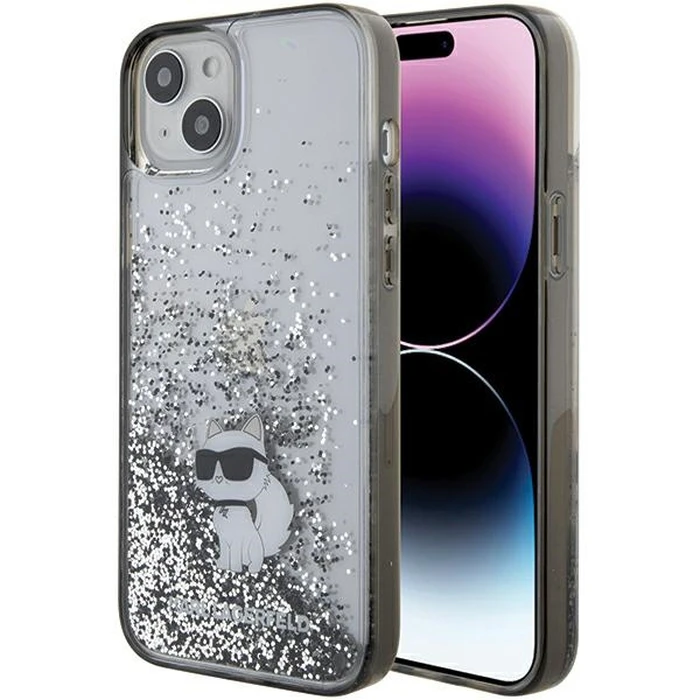 Karl Lagerfeld KLHCP15MLKCNSK Apple iPhone 15 Plus / 14 Plus hardcase Liquid Glitter Choupette transparent
