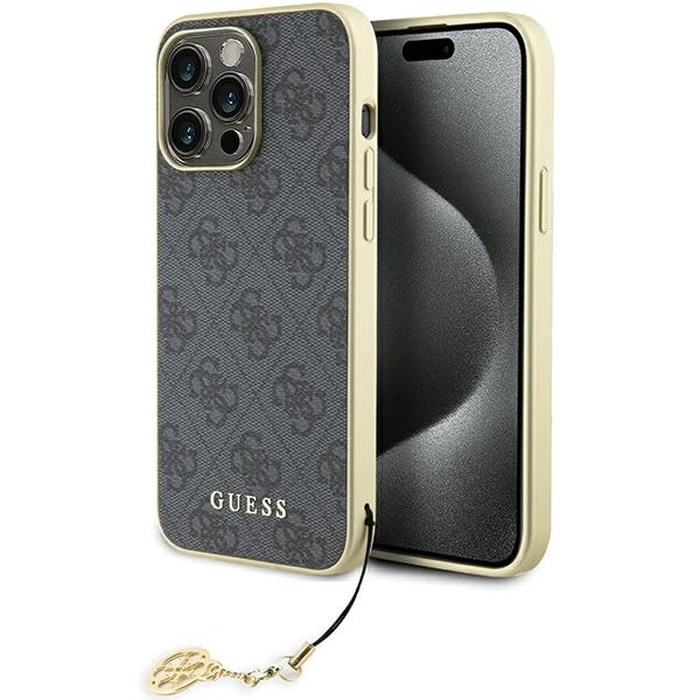 Guess GUHCP15XGF4GGR Apple iPhone 15 Pro Max hardcase 4G Charms Collection grey