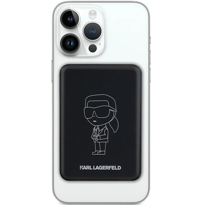 Karl Lagerfeld KLPBM5KIOTTGK 15W 5000mAh induction powerbank Outline Ikonik MagSafe black