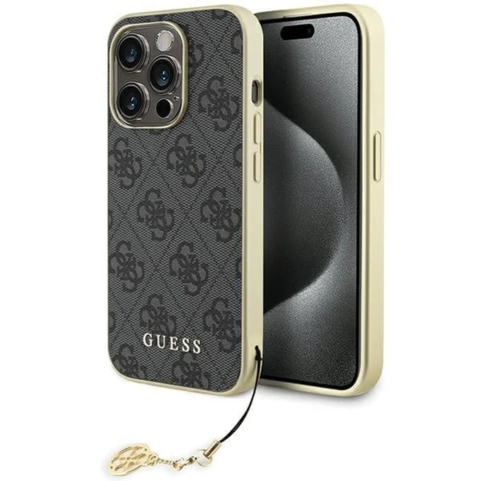 Guess GUHCP15LGF4GGR Apple iPhone 15 Pro hardcase 4G Charms Collection grey