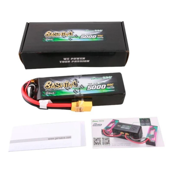Gens Ace Bashing Li-Po Battery 14.8V 5000mAh 50C 4S XT90 B-50C-5000-4S1P-BASHING