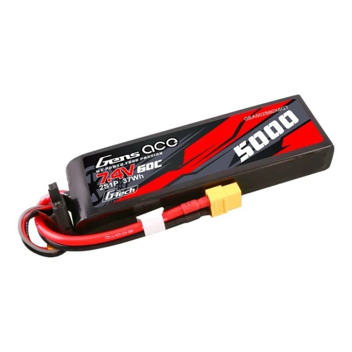 Gens Ace G-tech Μπαταρία Li-Po 7.4V 5000mAh 60C 2S με βύσμα XT60 (GEA502S60X6GT)