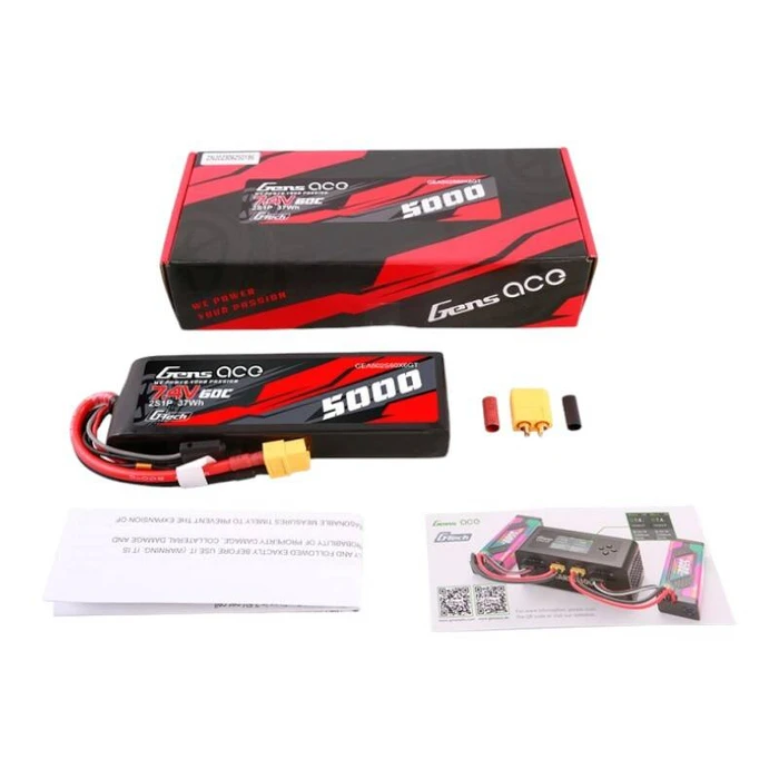 Gens Ace G-tech Μπαταρία Li-Po 7.4V 5000mAh 60C 2S με βύσμα XT60 (GEA502S60X6GT)