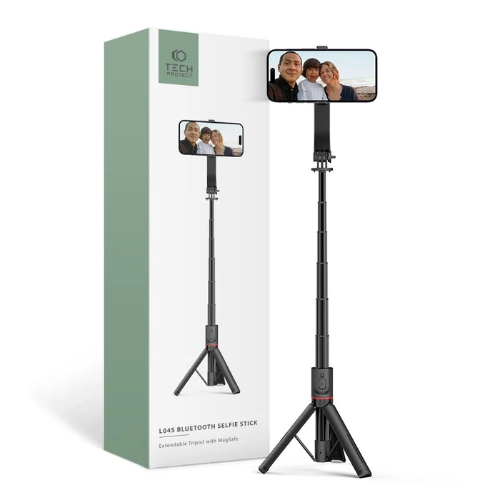 Tech-Protect L04s wireless selfie stick Tripod MagSafe Black