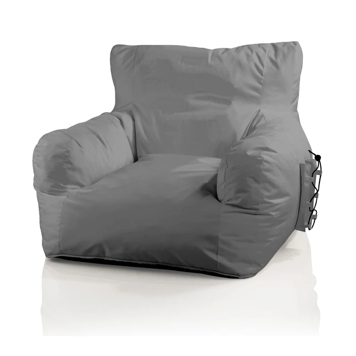 Grey foam pouf armchair
