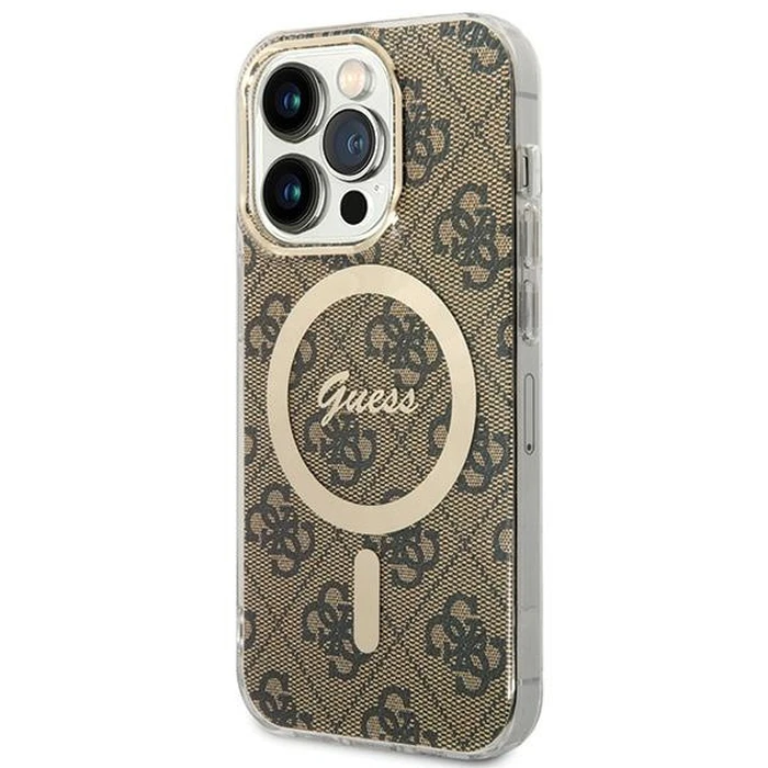 Guess GUHMP15LH4STW Apple iPhone 15 Pro hardcase IML 4G MagSafe brown
