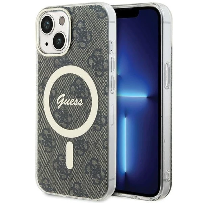 Guess GUHMP15MH4STW Apple iPhone 15 Plus / 14 Plus hardcase IML 4G MagSafe brown