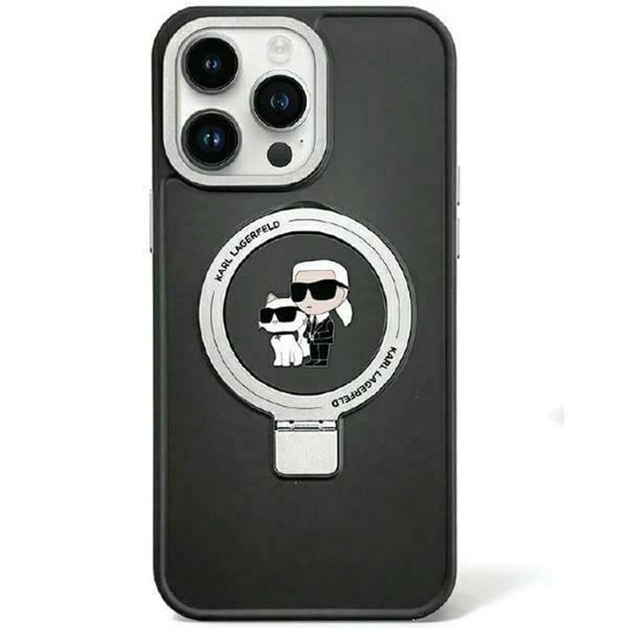 Karl Lagerfeld KLHMP15MHMRSKCK Apple iPhone 15 Plus / 14 Plus hardcase Ring Stand Karl&Choupettte MagSafe black