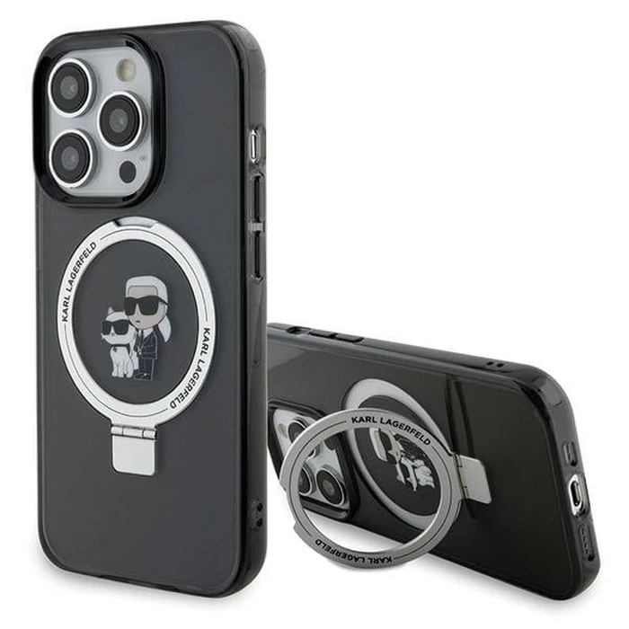 Karl Lagerfeld KLHMP15XHMRSKCK Apple iPhone 15 Pro Max hardcase Ring Stand Karl&Choupettte MagSafe black