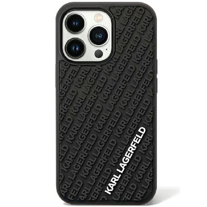 Karl Lagerfeld KLHCN613DMKRLK Apple iPhone XR / 11 hardcase 3D Rubber Multi Logo black