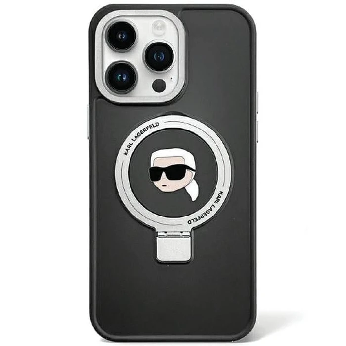Karl Lagerfeld KLHMP15LHMRSKHK Apple iPhone 15 Pro hardcase Ring Stand Karl Head MagSafe black