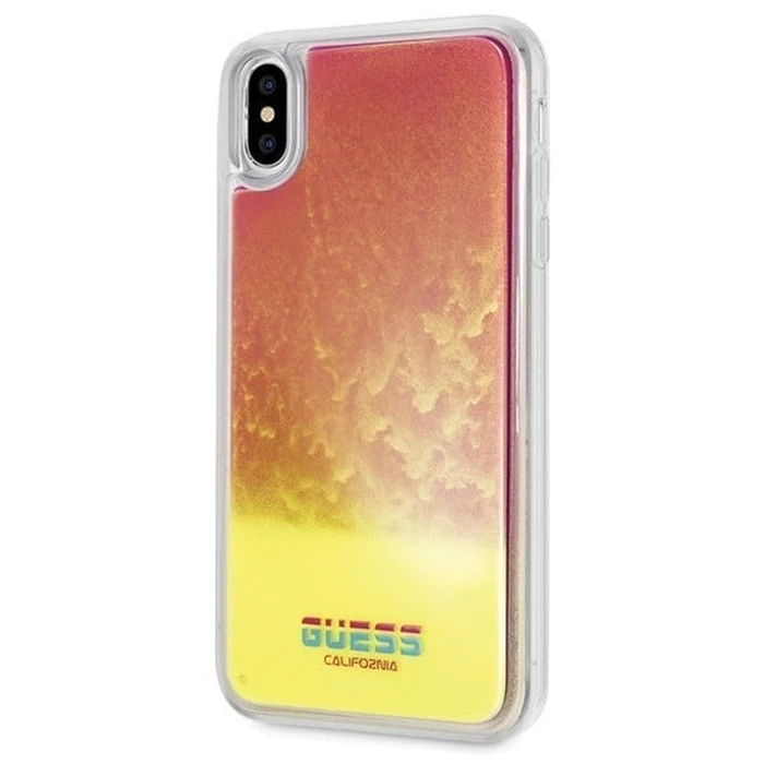 Guess GUHCI65GLCPI iPhone Xs Max pink hard case California Glow in the dark