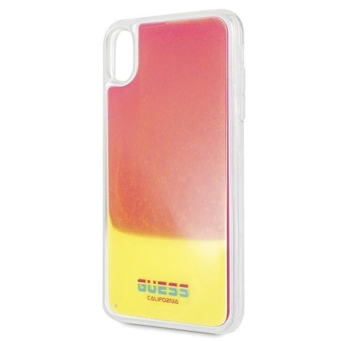 Guess GUHCI65GLCPI iPhone Xs Max pink hard case California Glow in the dark
