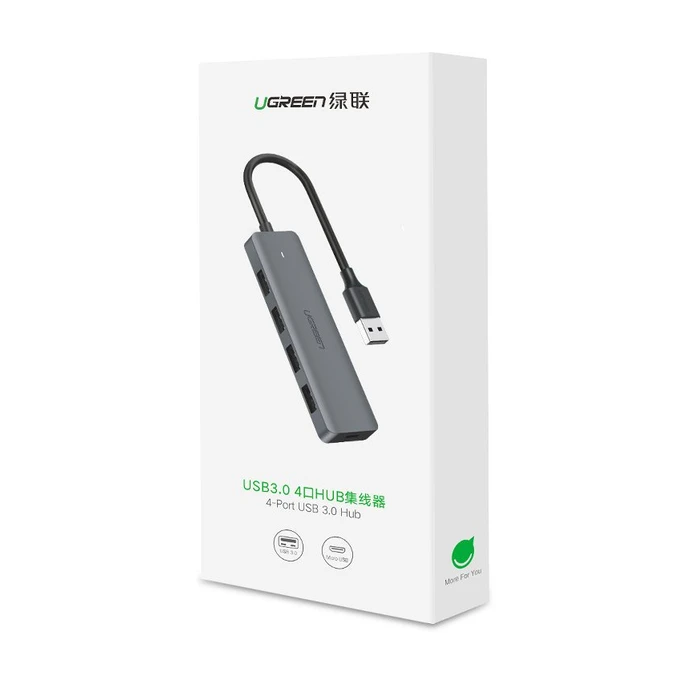 UGREEN USB-A / 4xUSB-A 3.2Gen1 HUB with additional micro USB power port grey