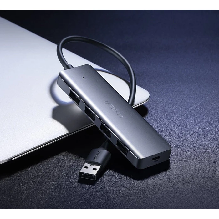 UGREEN USB-A / 4xUSB-A 3.2Gen1 HUB with additional micro USB power port grey