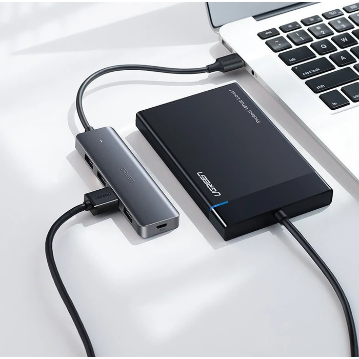 UGREEN USB-A / 4xUSB-A 3.2Gen1 HUB with additional micro USB power port grey