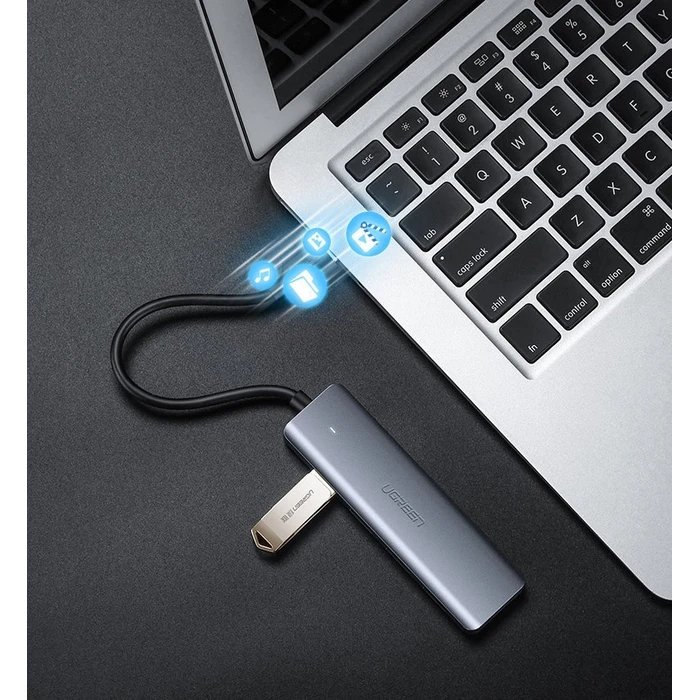 UGREEN USB-A / 4xUSB-A 3.2Gen1 HUB with additional micro USB power port grey