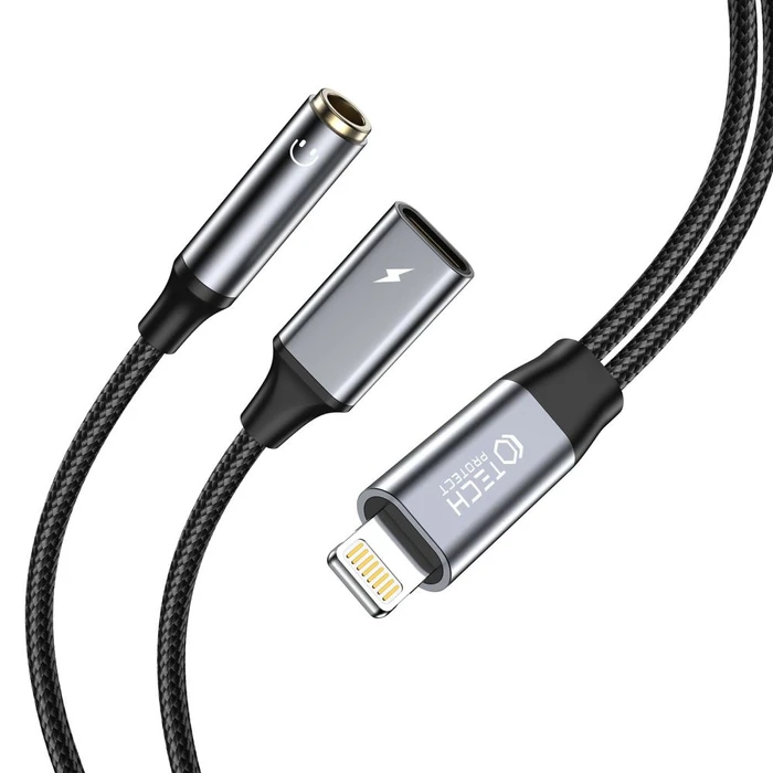 Tech-Protect UltraBoost Lightning - mini jack 3.5mm / Lightning Black