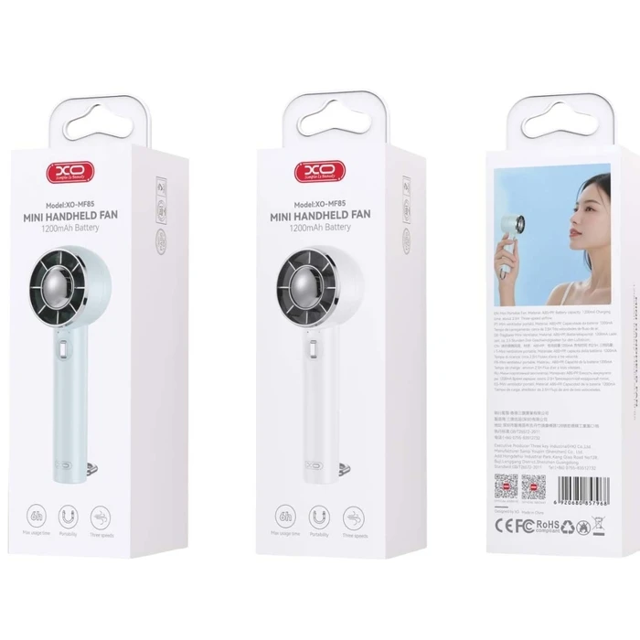 XO Portable Table Fan MF85 1200mAh Blue