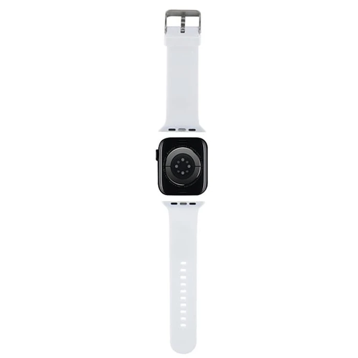 Strap Karl Lagerfeld KLAWLSLKNH Apple Watch 4/5/6/7/SE/8/9/Ultra 44/45/49mm strap 3D Rubber Karl Head white