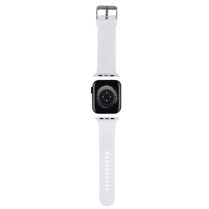 Belt Karl Lagerfeld KLAWMSLCNH Apple Watch 4/5/6/7/SE/8/9/10 40/41/42mm strap 3D Rubber Choupette Heads white