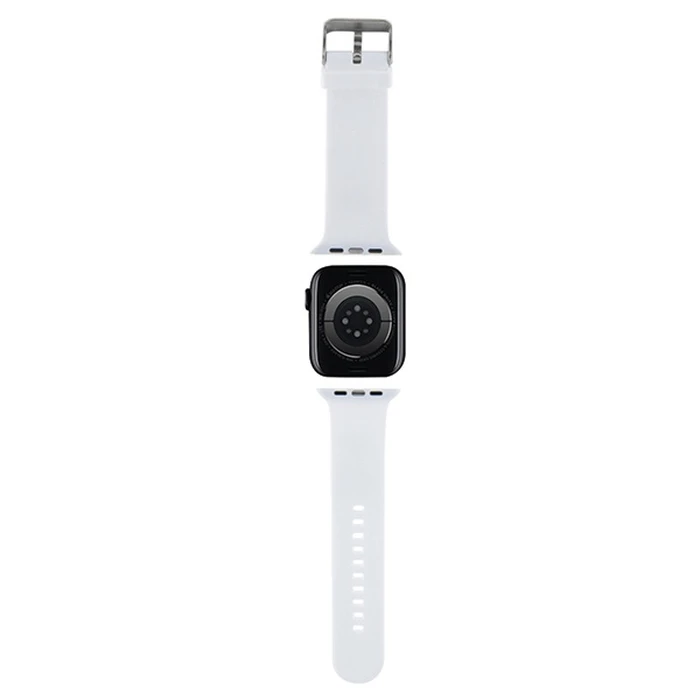 Belt Karl Lagerfeld KLAWMSLKNH Apple Watch 4/5/6/7/SE/8/9/10 40/41/42mm strap 3D Rubber Karl Head white