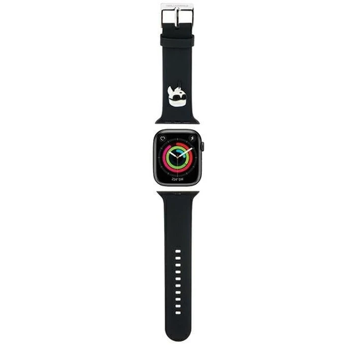 Strap Karl Lagerfeld KLAWMSLKNK Apple Watch 4/5/6/7/SE/8/9/10 40/41/42mm strap 3D Rubber Karl Head Black