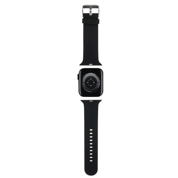 Belt Karl Lagerfeld KLAWLSLCNK Apple Watch 4/5/6/7/SE/8/9/Ultra 44/45/49mm strap 3D Rubber Choupette Head Black